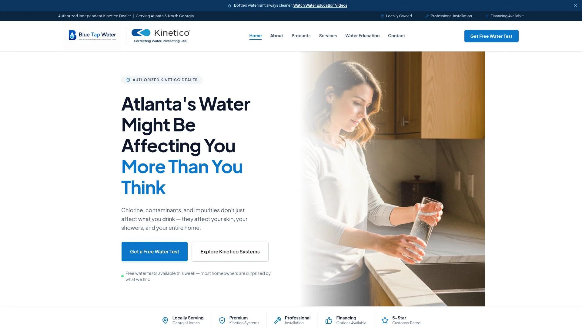 Blue Tap Water Solutions website