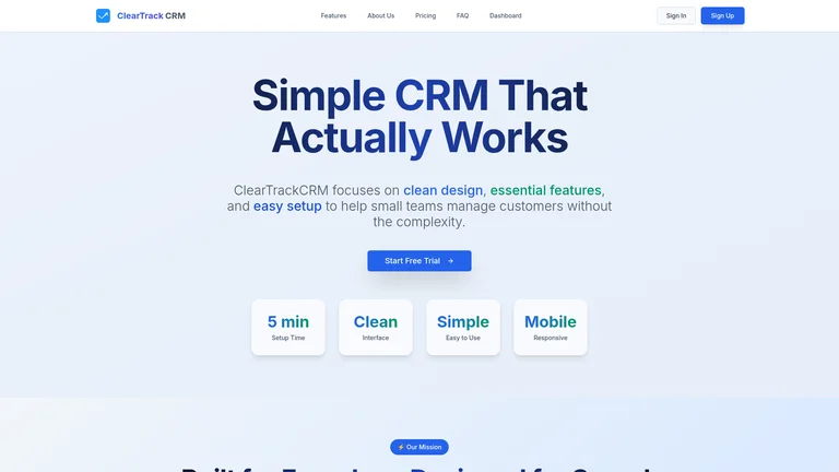 ClearTrackCRM website preview